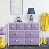 imageSorbus Dresser with 8 Faux Wood Drawers  Chest Organizer Unit with Steel Frame Wood Top ampamp Handle Easy Pull Fabric Bins for Clothes  Large Storage Furniture for Bedroom Hallway Living Room ampamp ClosetPurple