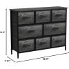 imageSorbus Dresser with 8 Faux Wood Drawers  Chest Organizer Unit with Steel Frame Wood Top ampamp Handle Easy Pull Fabric Bins for Clothes  Large Storage Furniture for Bedroom Hallway Living Room ampamp ClosetGray Wood