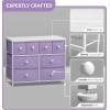 imageSorbus Dresser with 8 Faux Wood Drawers  Chest Organizer Unit with Steel Frame Wood Top ampamp Handle Easy Pull Fabric Bins for Clothes  Large Storage Furniture for Bedroom Hallway Living Room ampamp ClosetPurple