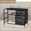 imageSorbus Dresser with 8 Faux Wood Drawers  Chest Organizer Unit with Steel Frame Wood Top ampamp Handle Easy Pull Fabric Bins for Clothes  Large Storage Furniture for Bedroom Hallway Living Room ampamp ClosetGray Wood