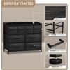 imageSorbus Dresser with 8 Faux Wood Drawers  Chest Organizer Unit with Steel Frame Wood Top ampamp Handle Easy Pull Fabric Bins for Clothes  Large Storage Furniture for Bedroom Hallway Living Room ampamp ClosetGray Wood