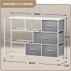 imageSorbus Dresser with 8 Faux Wood Drawers  Chest Organizer Unit with Steel Frame Wood Top ampamp Handle Easy Pull Fabric Bins for Clothes  Large Storage Furniture for Bedroom Hallway Living Room ampamp ClosetWhite