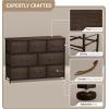 imageSorbus Dresser with 8 Faux Wood Drawers  Chest Organizer Unit with Steel Frame Wood Top ampamp Handle Easy Pull Fabric Bins for Clothes  Large Storage Furniture for Bedroom Hallway Living Room ampamp ClosetBrown