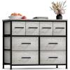 imageSorbus Dresser with 8 Faux Wood Drawers  Chest Organizer Unit with Steel Frame Wood Top ampamp Handle Easy Pull Fabric Bins for Clothes  Large Storage Furniture for Bedroom Hallway Living Room ampamp ClosetGreige