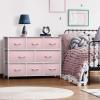 imageSorbus Dresser with 8 Faux Wood Drawers  Chest Organizer Unit with Steel Frame Wood Top ampamp Handle Easy Pull Fabric Bins for Clothes  Large Storage Furniture for Bedroom Hallway Living Room ampamp ClosetPink
