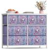 imageSorbus Dresser with 8 Faux Wood Drawers  Chest Organizer Unit with Steel Frame Wood Top ampamp Handle Easy Pull Fabric Bins for Clothes  Large Storage Furniture for Bedroom Hallway Living Room ampamp ClosetTiedye Purple