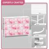 imageSorbus Dresser with 8 Faux Wood Drawers  Chest Organizer Unit with Steel Frame Wood Top ampamp Handle Easy Pull Fabric Bins for Clothes  Large Storage Furniture for Bedroom Hallway Living Room ampamp ClosetTiedye Pink