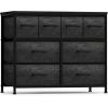 imageSorbus Dresser with 8 Faux Wood Drawers  Chest Organizer Unit with Steel Frame Wood Top ampamp Handle Easy Pull Fabric Bins for Clothes  Large Storage Furniture for Bedroom Hallway Living Room ampamp ClosetGray Wood