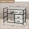 imageSorbus Dresser with 8 Faux Wood Drawers  Chest Organizer Unit with Steel Frame Wood Top ampamp Handle Easy Pull Fabric Bins for Clothes  Large Storage Furniture for Bedroom Hallway Living Room ampamp ClosetGreige