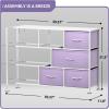 imageSorbus Dresser with 8 Faux Wood Drawers  Chest Organizer Unit with Steel Frame Wood Top ampamp Handle Easy Pull Fabric Bins for Clothes  Large Storage Furniture for Bedroom Hallway Living Room ampamp ClosetPurple