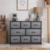 imageSorbus Dresser with 8 Faux Wood Drawers  Chest Organizer Unit with Steel Frame Wood Top ampamp Handle Easy Pull Fabric Bins for Clothes  Large Storage Furniture for Bedroom Hallway Living Room ampamp ClosetBlack