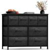 imageSorbus Dresser with 8 Faux Wood Drawers  Chest Organizer Unit with Steel Frame Wood Top ampamp Handle Easy Pull Fabric Bins for Clothes  Large Storage Furniture for Bedroom Hallway Living Room ampamp ClosetGray Wood