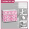 imageSorbus Dresser with 8 Faux Wood Drawers  Chest Organizer Unit with Steel Frame Wood Top ampamp Handle Easy Pull Fabric Bins for Clothes  Large Storage Furniture for Bedroom Hallway Living Room ampamp ClosetTiedye Pink