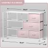 imageSorbus Dresser with 8 Faux Wood Drawers  Chest Organizer Unit with Steel Frame Wood Top ampamp Handle Easy Pull Fabric Bins for Clothes  Large Storage Furniture for Bedroom Hallway Living Room ampamp ClosetPink