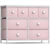 imageSorbus Dresser with 8 Faux Wood Drawers  Chest Organizer Unit with Steel Frame Wood Top ampamp Handle Easy Pull Fabric Bins for Clothes  Large Storage Furniture for Bedroom Hallway Living Room ampamp ClosetPink