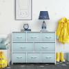 imageSorbus Dresser with 8 Faux Wood Drawers  Chest Organizer Unit with Steel Frame Wood Top ampamp Handle Easy Pull Fabric Bins for Clothes  Large Storage Furniture for Bedroom Hallway Living Room ampamp ClosetAqua