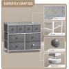 imageSorbus Fabric Dresser for Kids Bedroom  Chest of 8 Drawers Storage Tower Clothing Organizer for Closet for Playroom for Nursery Steel Frame Fabric Bins  Knob Handle Pastel PinkGrey