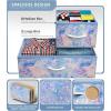 imageSorbus Fabric Dresser for Kids Bedroom  Chest of 8 Drawers Storage Tower Clothing Organizer for Closet for Playroom for Nursery Steel Frame Fabric Bins  Knob Handle Pastel PinkBlue