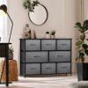 imageSorbus Fabric Dresser for Kids Bedroom  Chest of 8 Drawers Storage Tower Clothing Organizer for Closet for Playroom for Nursery Steel Frame Fabric Bins  Knob Handle Pastel PinkBlack