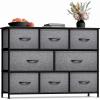 imageSorbus Fabric Dresser for Kids Bedroom  Chest of 8 Drawers Storage Tower Clothing Organizer for Closet for Playroom for Nursery Steel Frame Fabric Bins  Knob Handle Pastel PinkBlack
