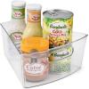 imageSorbus Wedge Storage Bin Organizer Lazy Susan organizer with Front Handle for Corner Cabinet Great Sector Shaped Container Bins for Kitchen Pantry Bathroom Clear Plastic 4Pack