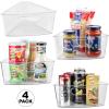 imageSorbus Wedge Storage Bin Organizer Lazy Susan organizer with Front Handle for Corner Cabinet Great Sector Shaped Container Bins for Kitchen Pantry Bathroom Clear Plastic 4Pack