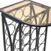 imageSorbus Wine Rack Stand Bordeaux Chateau Style with Glass Table Top  Holds 18 Bottles of Your Favorite Wine  Elegant Looking French Style Wine Rack to Compliment Any Space Wine Stand  18 BottlesWine Stand  18 Bottles