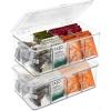 imageSorbus 2 Pack Tea Bag Organizer Bins wLids ampamp 4 Removable Dividers Clear Plastic Food Packet Snack Organizer Stackable Pantry Organization Kitchen Storage Fridge Bins Sturdy Cabinet Organizers