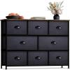 imageSorbus Dresser with 8 Faux Wood Drawers  Chest Organizer Unit with Steel Frame Wood Top ampamp Handle Easy Pull Fabric Bins for Clothes  Large Storage Furniture for Bedroom Hallway Living Room ampamp ClosetRustic Black