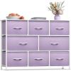 imageSorbus Dresser with 8 Faux Wood Drawers  Chest Organizer Unit with Steel Frame Wood Top ampamp Handle Easy Pull Fabric Bins for Clothes  Large Storage Furniture for Bedroom Hallway Living Room ampamp ClosetPurple