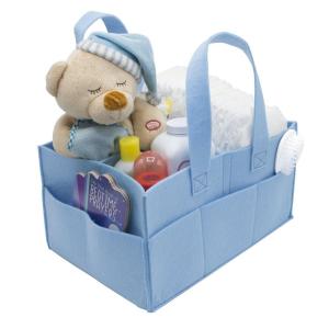 imageSorbus Baby Diaper Caddy Organizer  Nursery Essentials Storage Bin for Diapers Wipes ampamp Toys Newborn ampamp Infant Portable Car Travel Storage Bag Changing Table Organizer Gift BlueBlue