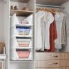 imageSorbus 4 Pack Folding Closet Shelf Organizer for Clothes  Versatile Stackable Storage Baskets for Closet Bathroom Kitchen ampamp Garage  Easy Access Open Front Design  Plastic Organizer Shelves4 Medium