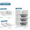 imageSorbus 4 Pack Folding Closet Shelf Organizer for Clothes  Versatile Stackable Storage Baskets for Closet Bathroom Kitchen ampamp Garage  Easy Access Open Front Design  Plastic Organizer Shelves4 Small