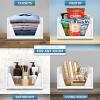 imageSorbus 4 Pack Folding Closet Shelf Organizer for Clothes  Versatile Stackable Storage Baskets for Closet Bathroom Kitchen ampamp Garage  Easy Access Open Front Design  Plastic Organizer Shelves4 Medium
