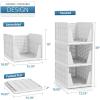 imageSorbus 4 Pack Folding Closet Shelf Organizer for Clothes  Versatile Stackable Storage Baskets for Closet Bathroom Kitchen ampamp Garage  Easy Access Open Front Design  Plastic Organizer Shelves3 Large