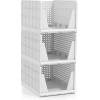 imageSorbus 4 Pack Folding Closet Shelf Organizer for Clothes  Versatile Stackable Storage Baskets for Closet Bathroom Kitchen ampamp Garage  Easy Access Open Front Design  Plastic Organizer Shelves3 Large
