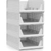 imageSorbus 4 Pack Folding Closet Shelf Organizer for Clothes  Versatile Stackable Storage Baskets for Closet Bathroom Kitchen ampamp Garage  Easy Access Open Front Design  Plastic Organizer Shelves4 Small