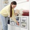 imageSorbus 4 Pack Folding Closet Shelf Organizer for Clothes  Versatile Stackable Storage Baskets for Closet Bathroom Kitchen ampamp Garage  Easy Access Open Front Design  Plastic Organizer Shelves4 Medium