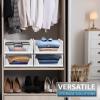 imageSorbus 4 Pack Folding Closet Shelf Organizer for Clothes  Versatile Stackable Storage Baskets for Closet Bathroom Kitchen ampamp Garage  Easy Access Open Front Design  Plastic Organizer Shelves4 Small