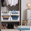 imageSorbus 4 Pack Folding Closet Shelf Organizer for Clothes  Versatile Stackable Storage Baskets for Closet Bathroom Kitchen ampamp Garage  Easy Access Open Front Design  Plastic Organizer Shelves2 Small 2 Medium