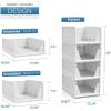 imageSorbus 4 Pack Folding Closet Shelf Organizer for Clothes  Versatile Stackable Storage Baskets for Closet Bathroom Kitchen ampamp Garage  Easy Access Open Front Design  Plastic Organizer Shelves2 Small 2 Medium