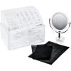 imageSorbus Acrylic Cosmetic Makeup Organizer with Makeup Mirror  Jewelry Storage Case and Removable Double Sided 3X1X Magnification Mirror  Spacious Design  for Bathroom Dresser Vanity ClearClear