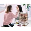 imageSorbus Acrylic Makeup Organizer  Organization and Storage Case for Cosmetics Make Up ampamp Jewelry  Big Clear Makeup Organizer for Vanity Bathroom College Dorm Closet Desk 4 Large 2 Small DrawersBronze Glow