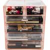 imageSorbus Acrylic Makeup Organizer  Organization and Storage Case for Cosmetics Make Up ampamp Jewelry  Big Clear Makeup Organizer for Vanity Bathroom College Dorm Closet Desk 4 Large 2 Small DrawersPink