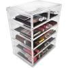 imageSorbus Acrylic Makeup Organizer  Organization and Storage Case for Cosmetics Make Up ampamp Jewelry  Big Clear Makeup Organizer for Vanity Bathroom College Dorm Closet Desk 4 Large 2 Small DrawersClear