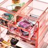 imageSorbus Acrylic Makeup Organizer  Organization and Storage Case for Cosmetics Make Up ampamp Jewelry  Big Clear Makeup Organizer for Vanity Bathroom College Dorm Closet Desk 4 Large 2 Small DrawersPink
