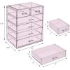 imageSorbus Acrylic Makeup Organizer  Organization and Storage Case for Cosmetics Make Up ampamp Jewelry  Big Clear Makeup Organizer for Vanity Bathroom College Dorm Closet Desk 4 Large 2 Small DrawersPurple