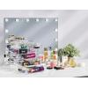 imageSorbus Acrylic Makeup Organizer  Organization and Storage Case for Cosmetics Make Up ampamp Jewelry  Big Clear Makeup Organizer for Vanity Bathroom College Dorm Closet Desk 4 Large 2 Small DrawersClear