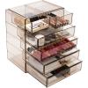 imageSorbus Acrylic Makeup Organizer  Organization and Storage Case for Cosmetics Make Up ampamp Jewelry  Big Clear Makeup Organizer for Vanity Bathroom College Dorm Closet Desk 4 Large 2 Small DrawersBronze Glow