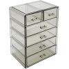 imageSorbus Acrylic Makeup Organizer  Organization and Storage Case for Cosmetics Make Up ampamp Jewelry  Big Clear Makeup Organizer for Vanity Bathroom College Dorm Closet Desk 4 Large 2 Small DrawersBlack Jewel